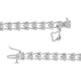 1/2 Ct. T.W. Diamond Miracle-Set Double Swoosh Milgrain Style Tennis Bracelet in Sterling Silver, photo 5