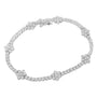 1 Ct. T.W. Miracle-Set Diamond Floral Station Tennis Bracelet in Sterling Silver, photo 1