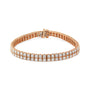 Pulsera tenis milgrain de dos hileras con diamantes cultivados en laboratorio de 3 ct. p.t. en oro rosa de 14K, color G-H, claridad VS2-SI1, 7 pulg., foto 1