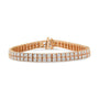 Pulsera tenis milgrain de dos hileras con diamantes cultivados en laboratorio de 3 ct. p.t. en oro rosa de 14K, color G-H, claridad VS2-SI1, 7 pulg., foto 5