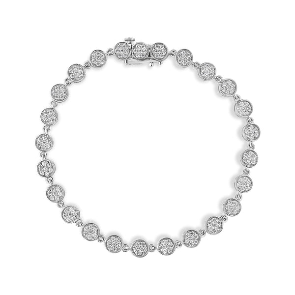 Pulsera de eslabones con diamantes redondos de 2 ct. p.t. en plata de ley, foto 1