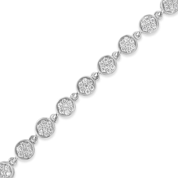 Pulsera de eslabones con diamantes redondos de 2 ct. p.t. en plata de ley, foto 4