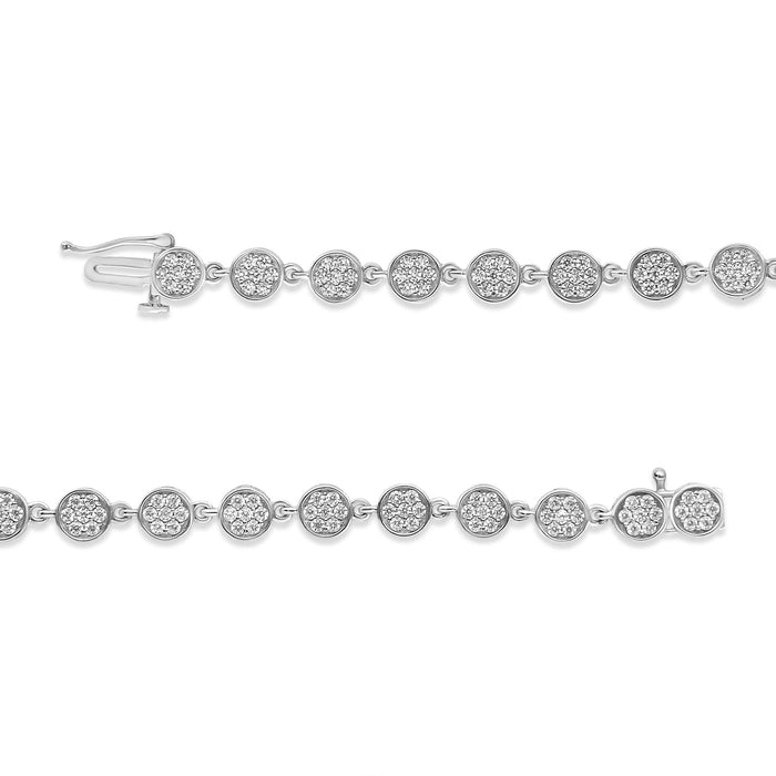 Pulsera de eslabones con diamantes redondos de 2 ct. p.t. en plata de ley, foto 5