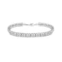Pulsera tenis de doble eslabón Rolex con diamantes de 1/10 ct. p.t. en plata de ley, foto 1