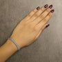 Pulsera tenis de doble eslabón Rolex con diamantes de 1/10 ct. p.t. en plata de ley, foto 3