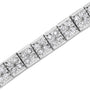Pulsera de eslabones de caja de garras con 4 diamantes redondos de 2 ct. p.t. en plata de ley, foto 4