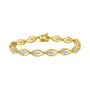 Pulsera de eslabones de garras con diamantes redondos de 1 ct. p.t. en plata de ley bañada en oro amarillo de 10K, color J-K, claridad I1-I2, 7.25 pulg., foto 1