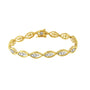 Pulsera de eslabones de garras con diamantes redondos de 1 ct. p.t. en plata de ley bañada en oro amarillo de 10K, color J-K, claridad I1-I2, 7.25 pulg., foto 2