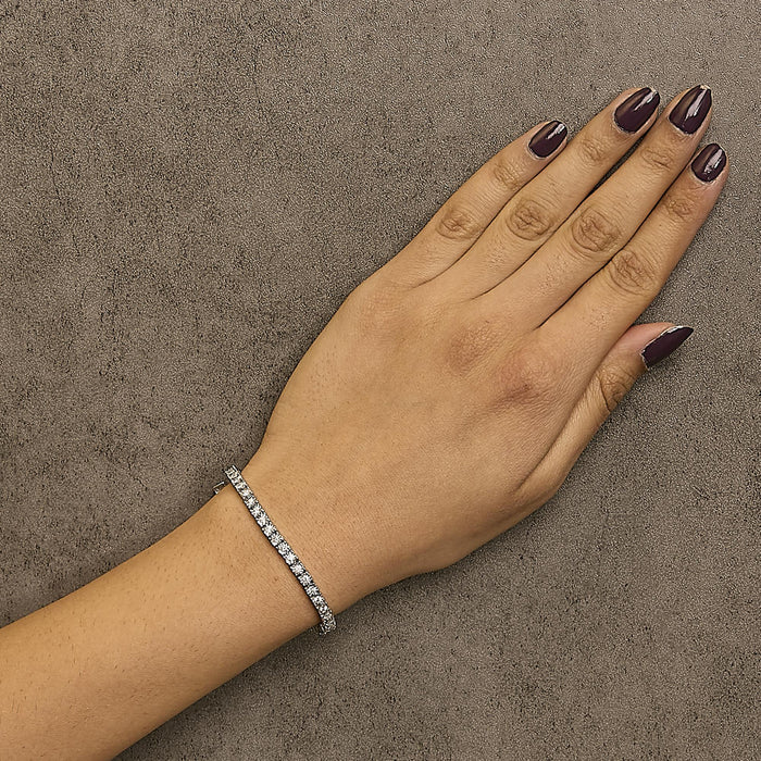 Lab-Grown Diamond Illusion-Set Miracle Plate Tennis Bracelet in Sterling Silver, photo 5