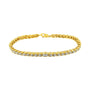 Pulsera de eslabones de garras con diamantes talla pera de 1 ct. p.t. en plata de ley bañada en oro amarillo de 10K, foto 2