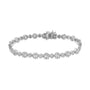 4 Ct. T.W. Brilliant Round-Cut and Baguette Diamond Floral Cluster Link Bracelet in 10K White Gold, photo 2