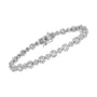 4 Ct. T.W. Brilliant Round-Cut and Baguette Diamond Floral Cluster Link Bracelet in 10K White Gold, photo 4