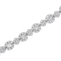 4 Ct. T.W. Brilliant Round-Cut and Baguette Diamond Floral Cluster Link Bracelet in 10K White Gold, photo 5