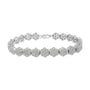 Pulsera de eslabones de racimo floral de 7 piedras con diamantes de 2 ct. p.t. en plata de ley, foto 1