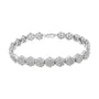 Pulsera de eslabones de racimo floral de 7 piedras con diamantes de 2 ct. p.t. en plata de ley, foto 2