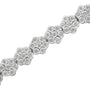 Pulsera de eslabones de racimo floral de 7 piedras con diamantes de 2 ct. p.t. en plata de ley, foto 5