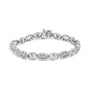 2 Ct. T.W. Diamond Milgrain Cluster Link Bracelet in 10K White Gold, photo 1