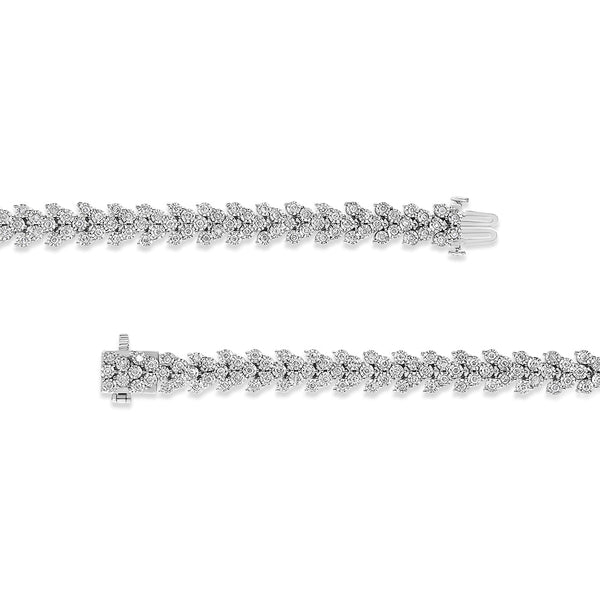 2 Ct. T.W. Miracle-Set Diamond Laurel Wreath Link Bracelet in Sterling Silver, photo 2