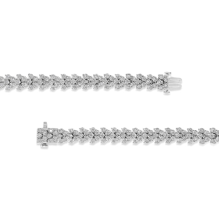 Pulsera de eslabones de corona de laurel Miracle-Set con diamantes de 2 ct. p.t. en plata de ley, foto 2