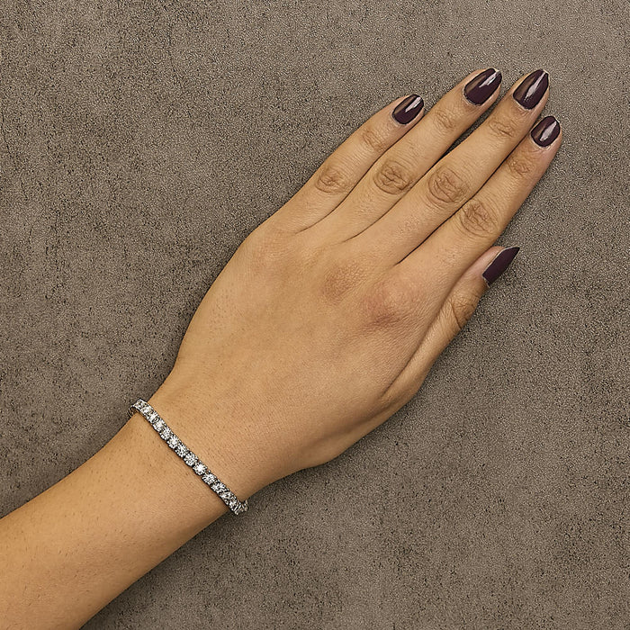 3 Ct. T.W. Lab-Grown Diamond Illusion-Set Miracle Plate Tennis Bracelet in 14K White Gold, photo 3