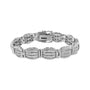 Pulsera tenis estilo art déco de garras con diamantes de 3 ct. p.t. en plata de ley, foto 1