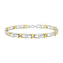 Pulsera de eslabones de infinito y X con diamantes de 1/4 ct. p.t. en plata de ley bañada en oro amarillo de 10K, foto 1