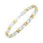 Pulsera de eslabones de infinito y X con diamantes de 1/4 ct. p.t. en plata de ley bañada en oro amarillo de 10K, foto 2