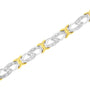 Pulsera de eslabones de infinito y X con diamantes de 1/4 ct. p.t. en plata de ley bañada en oro amarillo de 10K, foto 4