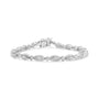 Pulsera de eslabones alternados de marquesa y estrella radiante con diamantes de 1/2 ct. p.t. en plata de ley, foto 1