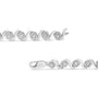 Pulsera de eslabones en S con halo y diamantes redondos de 1/2 ct. p.t. en plata de ley, foto 4