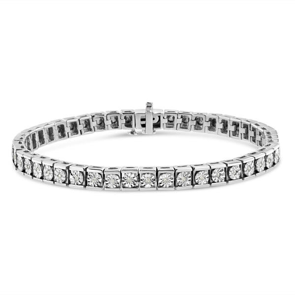 Miracle-Set Diamond Accent Classic Tennis Bracelet in Sterling Silver, photo 1