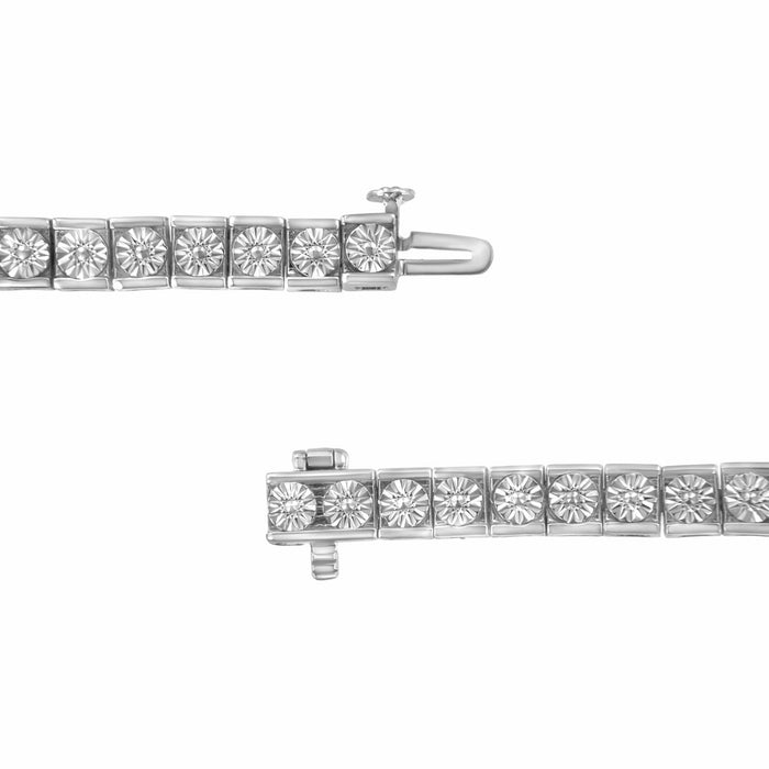 Miracle-Set Diamond Accent Classic Tennis Bracelet in Sterling Silver, photo 2