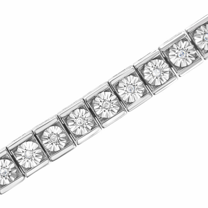 Miracle-Set Diamond Accent Classic Tennis Bracelet in Sterling Silver, photo 4