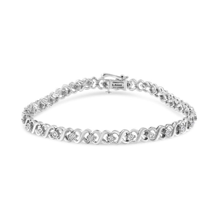 1/3 Ct. T.W. Miracle Plate Round-Cut Diamond Infinity Link Bracelet in Sterling Silver, photo 1