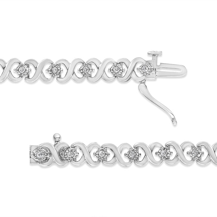 1/3 Ct. T.W. Miracle Plate Round-Cut Diamond Infinity Link Bracelet in Sterling Silver, photo 4