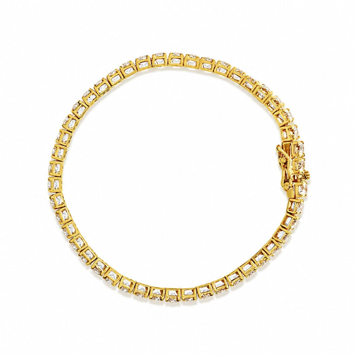 Lab-Grown Round Diamond Four-Prong Tennis Bracelet in 14K Gold, photo 13