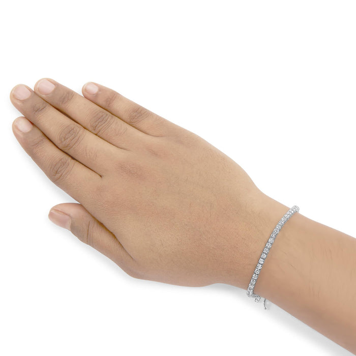 Pulsera tenis clásica con diamantes cultivados en laboratorio en oro blanco de 14K, foto 6