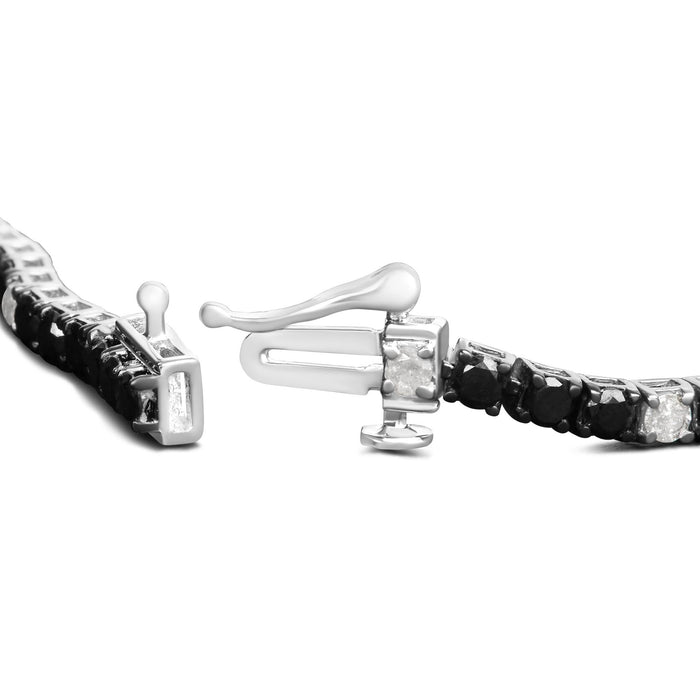12 Ct. T.W. White and Treated Black Diamond Tennis Bracelet in Sterling Silver, photo 13