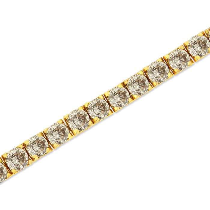 Pulsera tenis de eslabones clásicos con diamantes de 8 ct. p.t. en plata de ley bañada en oro amarillo de 14K, foto 5