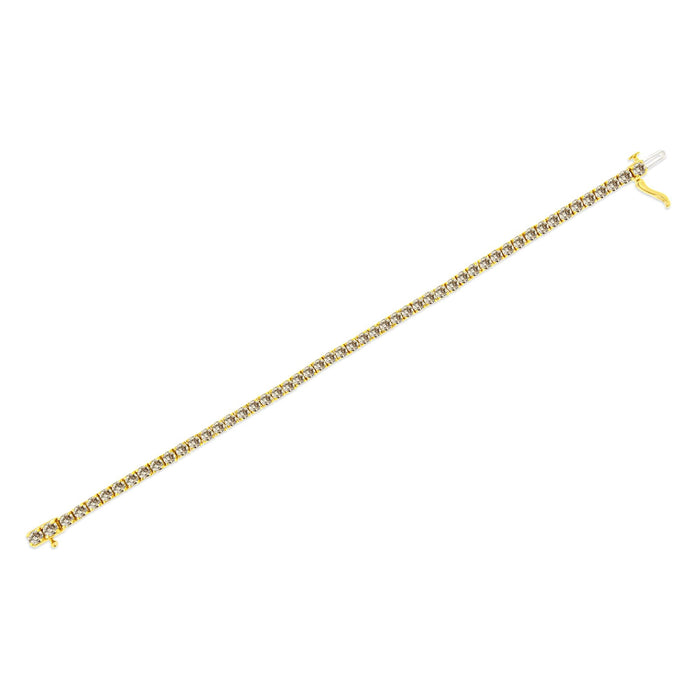 Pulsera tenis de eslabones clásicos con diamantes de 8 ct. p.t. en plata de ley bañada en oro amarillo de 14K, foto 6
