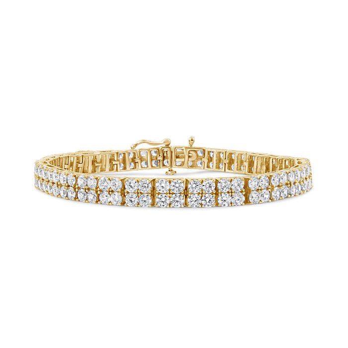 10 Ct. T.W. Diamond 2 Row Tennis Bracelet in 14K Yellow Gold, photo 1