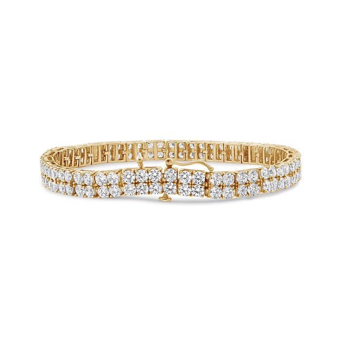 10 Ct. T.W. Diamond 2 Row Tennis Bracelet in 14K Yellow Gold, photo 2