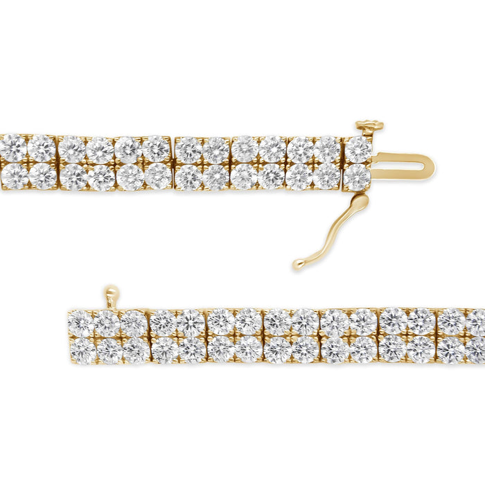 10 Ct. T.W. Diamond 2 Row Tennis Bracelet in 14K Yellow Gold, photo 4