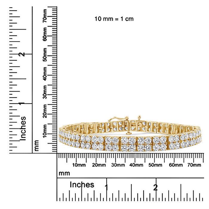 10 Ct. T.W. Diamond 2 Row Tennis Bracelet in 14K Yellow Gold, photo 5