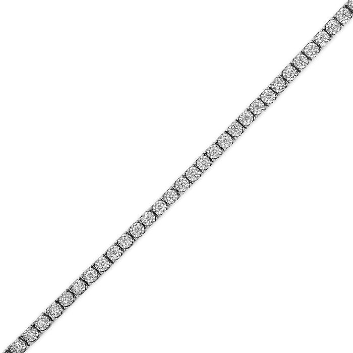 Pulsera tenis ilusión Miracle-Set con diamantes cultivados en laboratorio de 1 ct. p.t. en oro blanco de 14K, color F-G, claridad VS2-SI1, 7 pulg., foto 5
