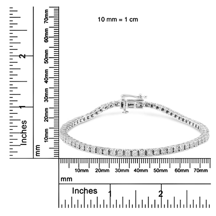 Pulsera tenis ilusión Miracle-Set con diamantes cultivados en laboratorio de 1 ct. p.t. en oro blanco de 14K, color F-G, claridad VS2-SI1, 7 pulg., foto 6