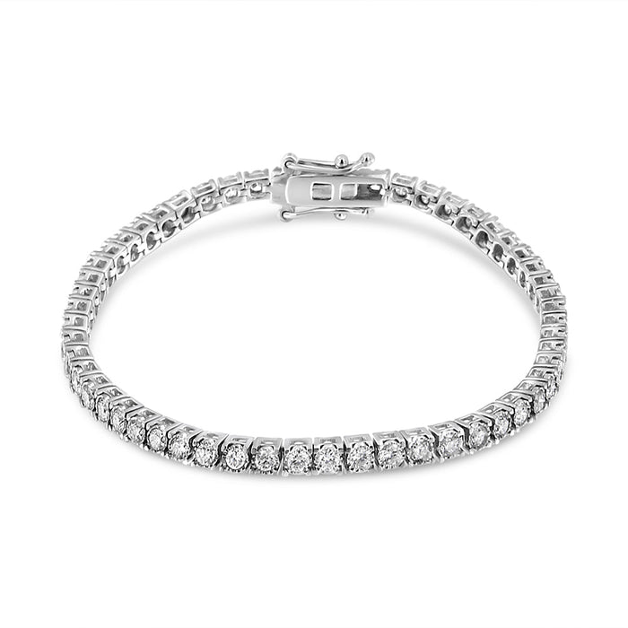 3 Ct. T.W. Miracle-Set Round-Cut Lab-Grown Diamond Illusion Tennis Bracelet in 14K White Gold, photo 1