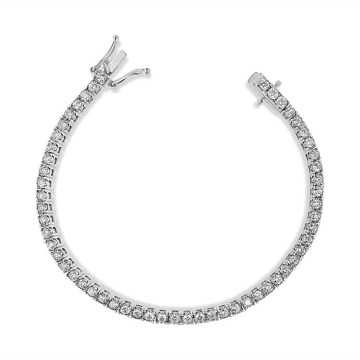 3 Ct. T.W. Miracle-Set Round-Cut Lab-Grown Diamond Illusion Tennis Bracelet in 14K White Gold, photo 2