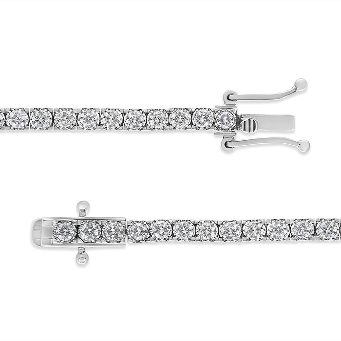 3 Ct. T.W. Miracle-Set Round-Cut Lab-Grown Diamond Illusion Tennis Bracelet in 14K White Gold, photo 4