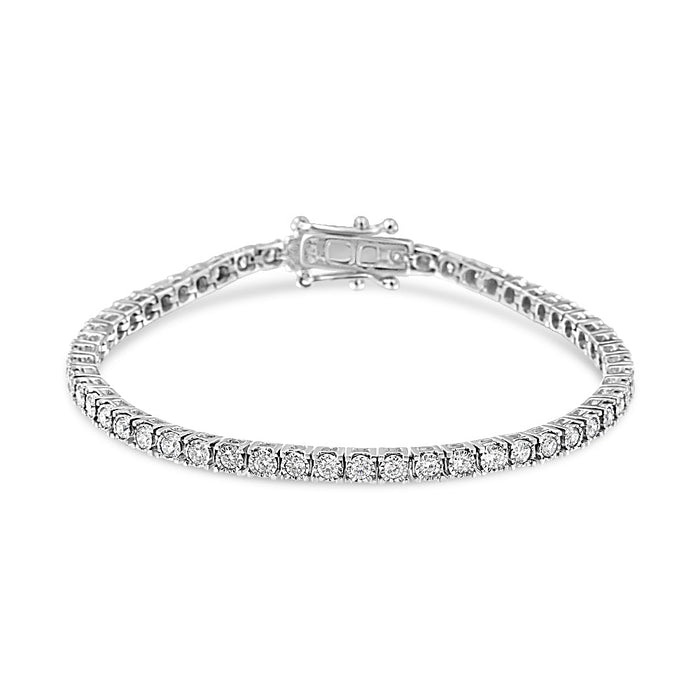 2 Ct. T.W. Miracle-Set Round-Cut Lab-Grown Diamond Illusion Tennis Bracelet in 14K White Gold, photo 1